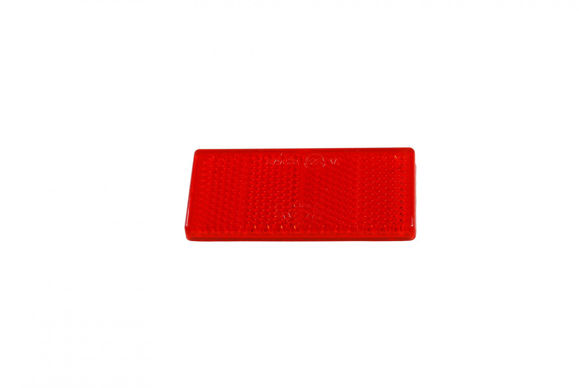 Bild von Rückstrahler "ASPÖCK " rot  eckig 69 x 31,5mm mit Klebefolie