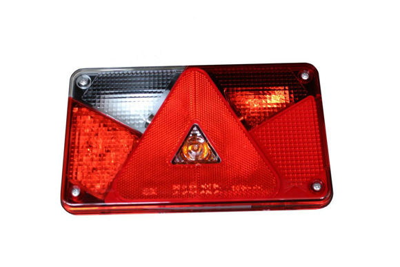 Bild von ASPÖCK Multipoint V Rückleuchte LED links, mit Blink-, Brems-, Schluss-, Kennzeichen-, Nebelschluss-