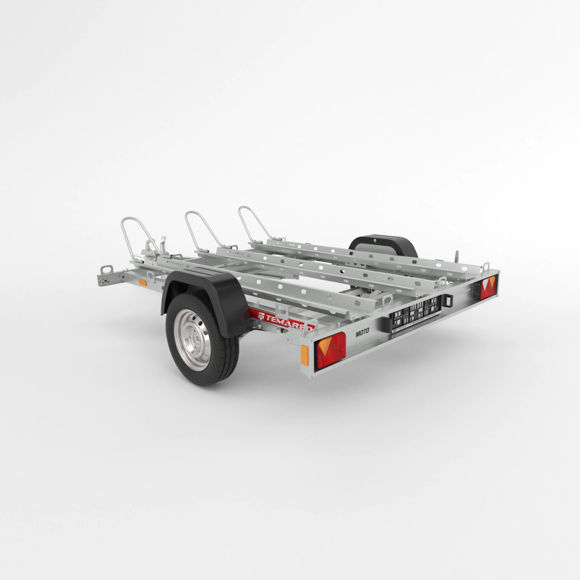 Bild von TEMARED
Motorradanhänger Typ MOTO 3 R PREMIUM KIPPBAR MIT BLATTFEDERUNG
zul.GG. 750kg 
Nutzlast c