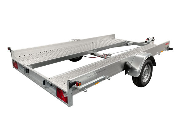 Bild von 1- achs Autotransporter Typ AMT 1300.340×180 ECO
zul.GG. 1.300kg
Nutzlast ca. 1.045kg
Innenmaße c